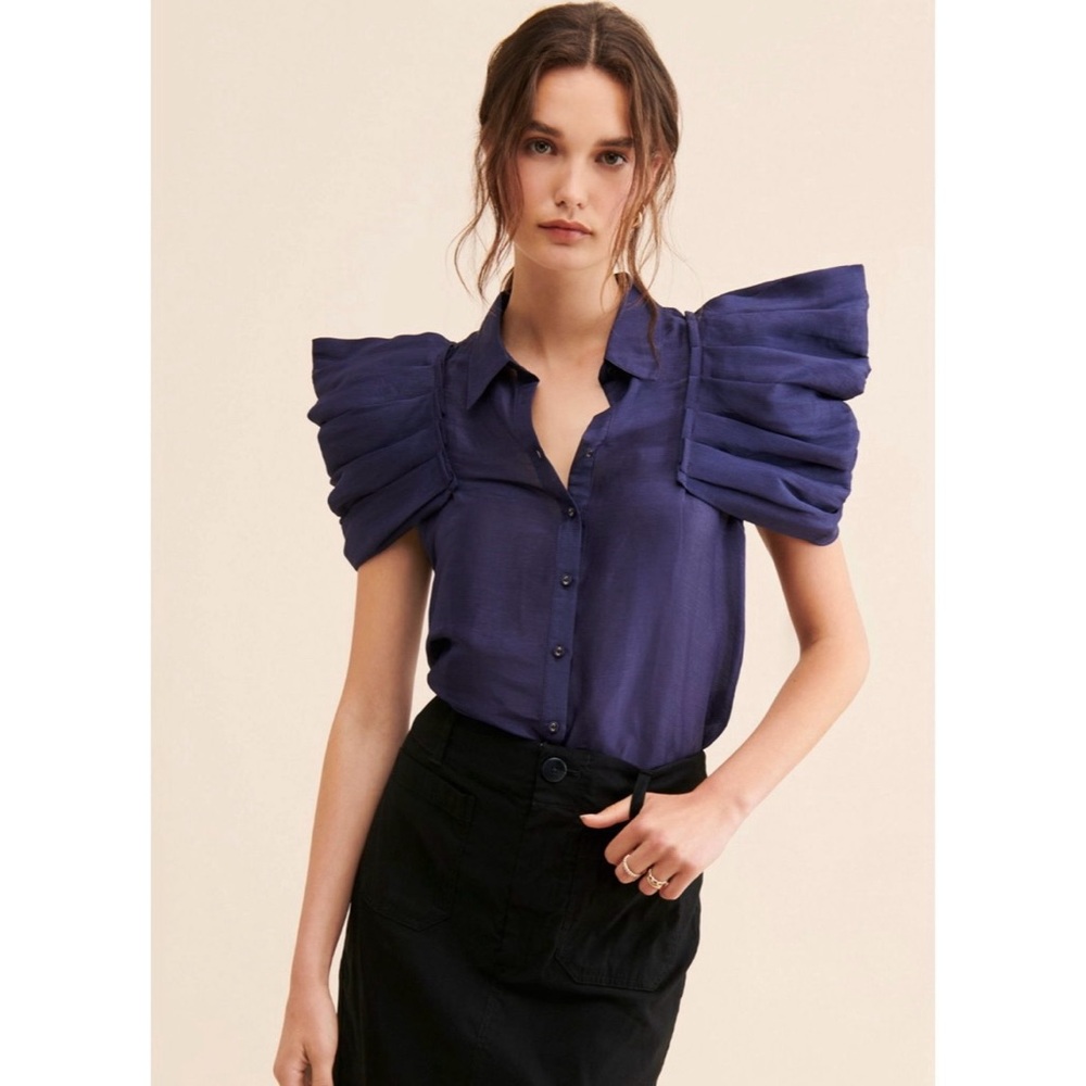 AURETA Structured Sleeve Blouse